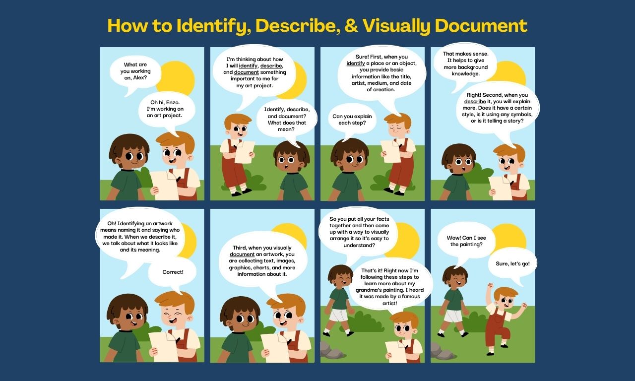 Creating Comic Strip in Blue Green Flat Graphic Style (1280 x 768 px)