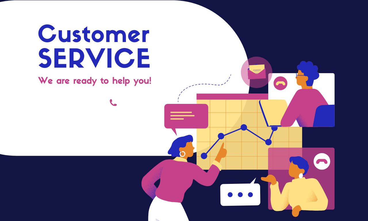 Customer Service Illustration Facebook Post (1280 x 768 px)