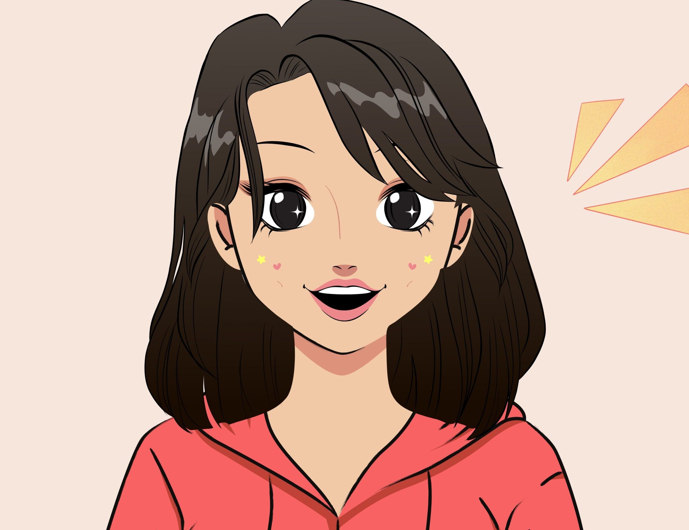 Cute Cartoon Anime Manga Illustrated Girl Avatar