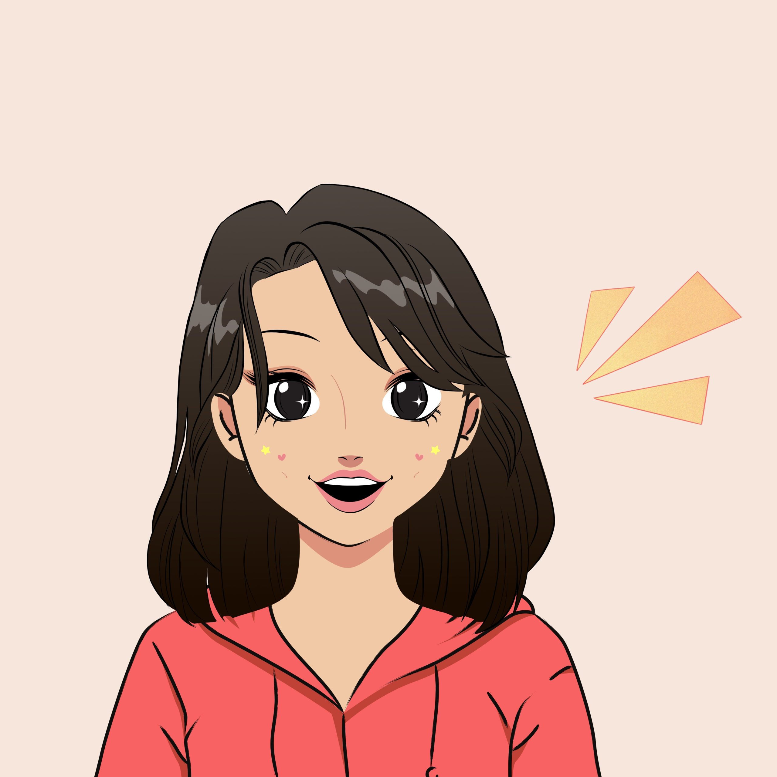 Cute Cartoon Anime Manga Illustrated Girl Avatar