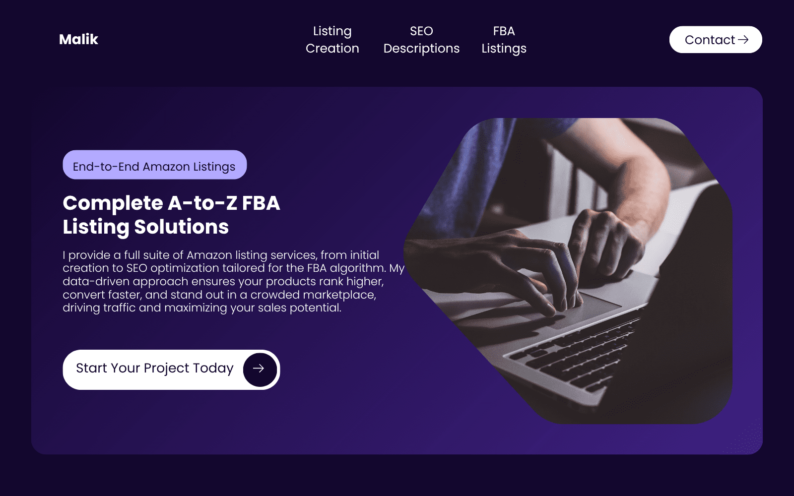 Dark Blue Modern Geometric Simple Feature Section Website UI Prototype