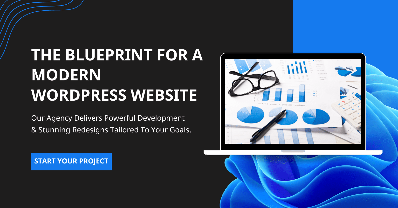 Dark & Blue Wavy Clean Digital Marketing Facebook Ad