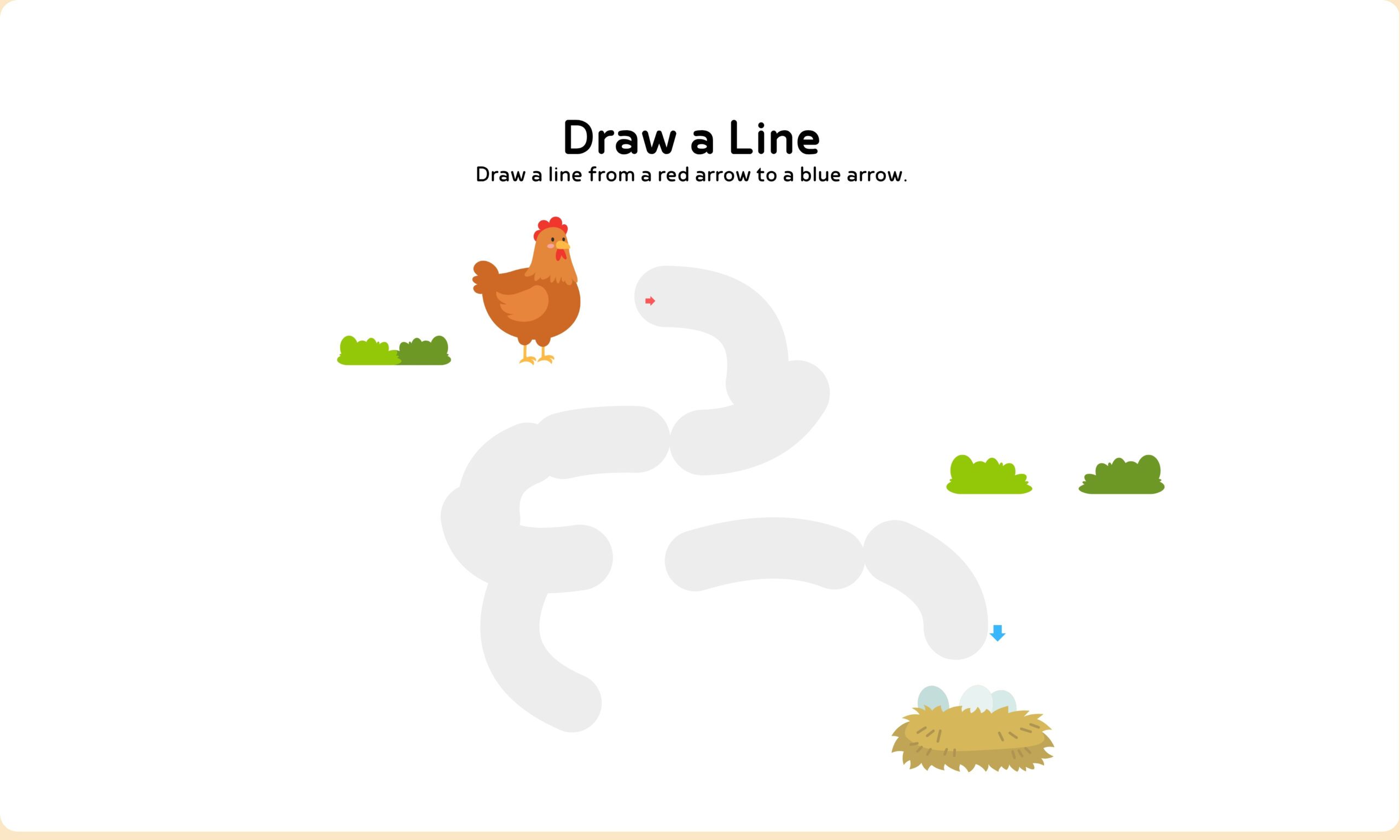 Draw a Line Worksheet in Cute Illustrative Style (1280 x 768 px)