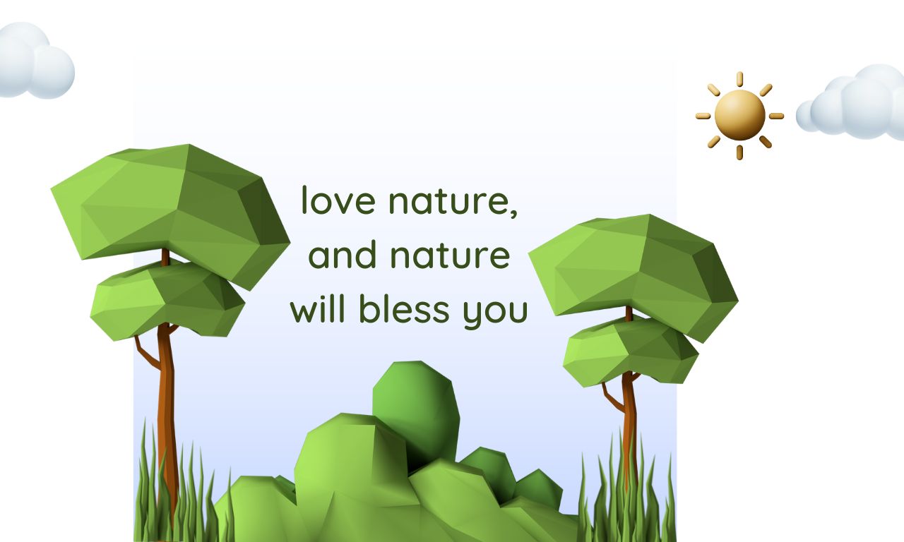 Green Nature Quotes 3D Object Instagram Post (1280 x 768 px)