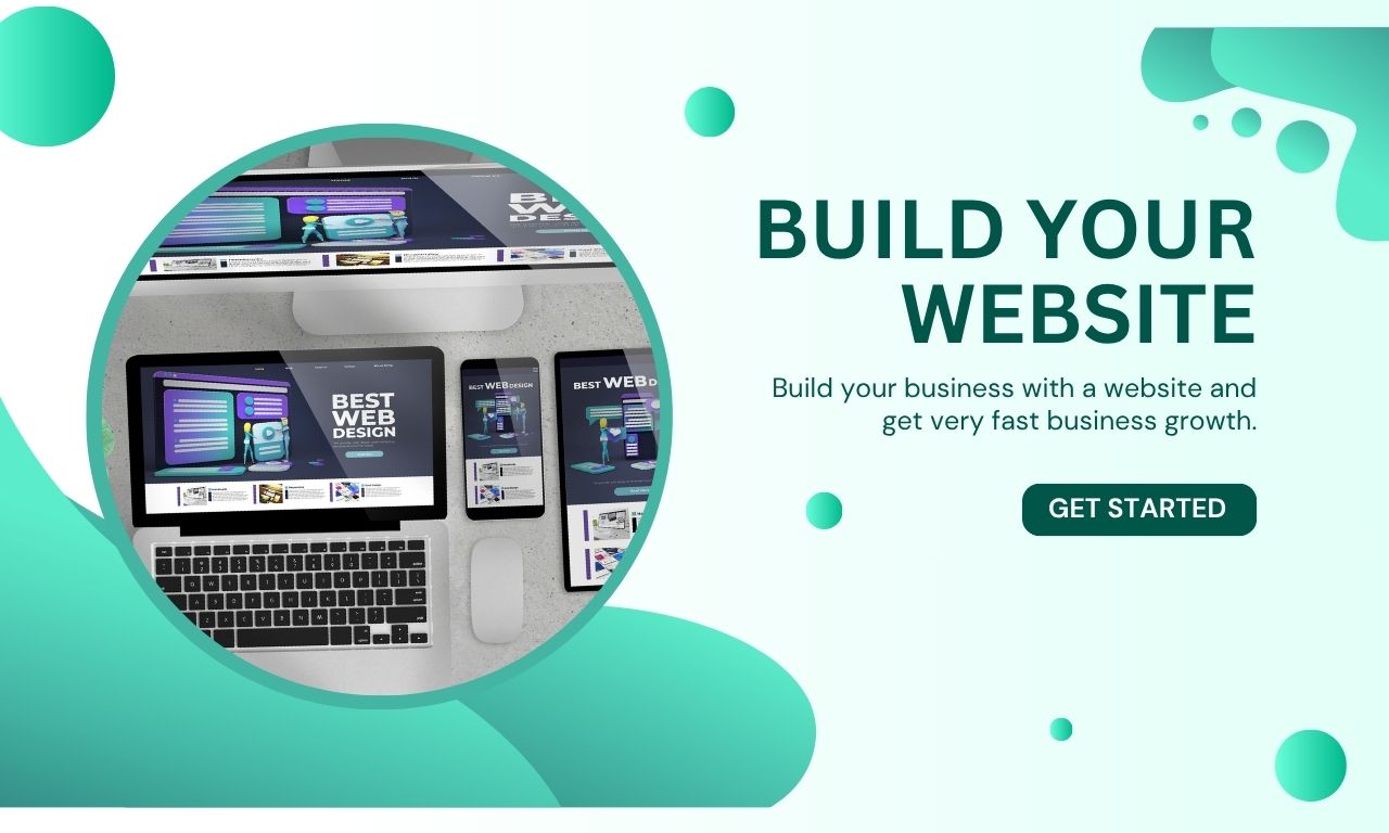 Green and White Modern Build Your Website Facebook Cover (1280 x 768 px)