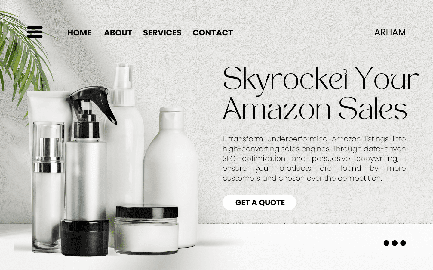 Grey Minimalist Skincare Landing Page Desktop Prototype