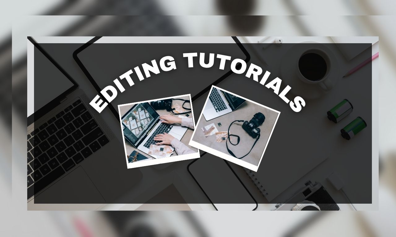 Grey White Simple Editing Tutorials Vlog Youtube Thumbnail (1280 x 768 px)