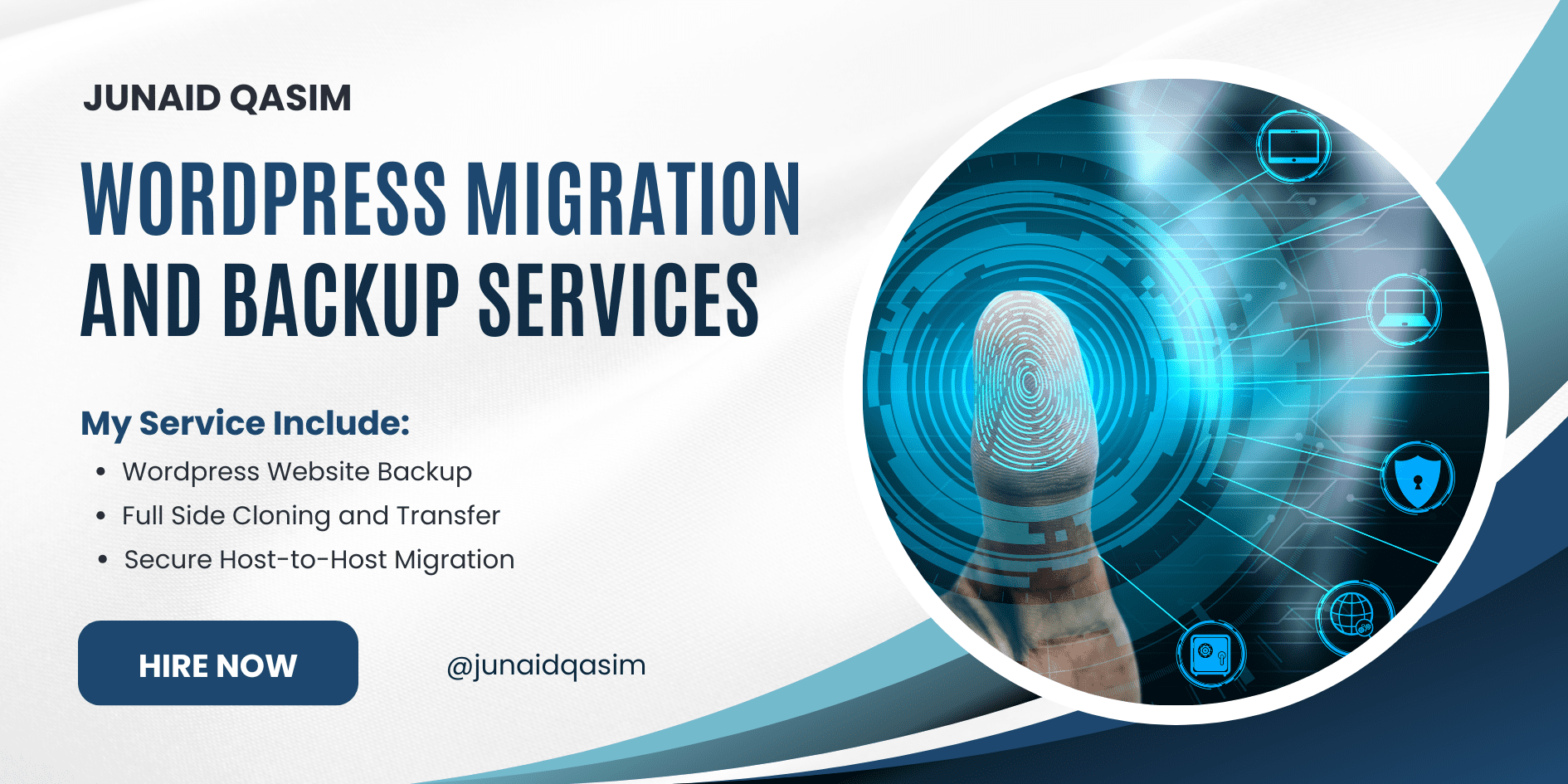 Navy and White Modern IT Technology and Solution Banner Landscape