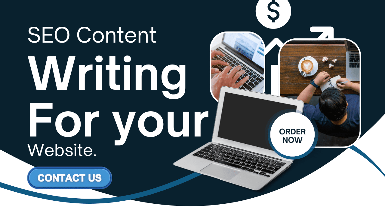 Navy and White Modern SEO Content Writing YouTube Thumbnail