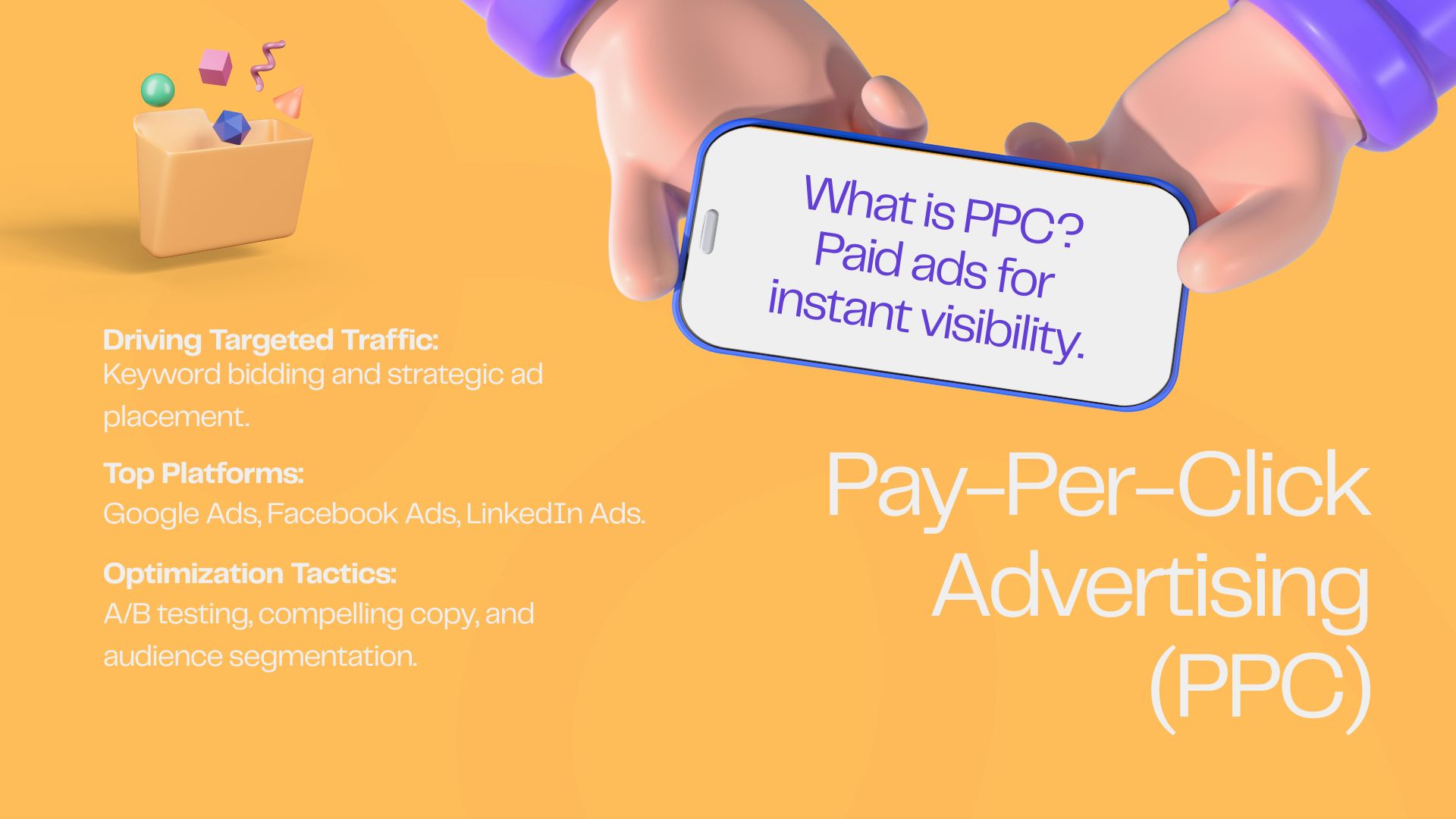 Orange Blue 3D Modern Digital Marketing Presentation