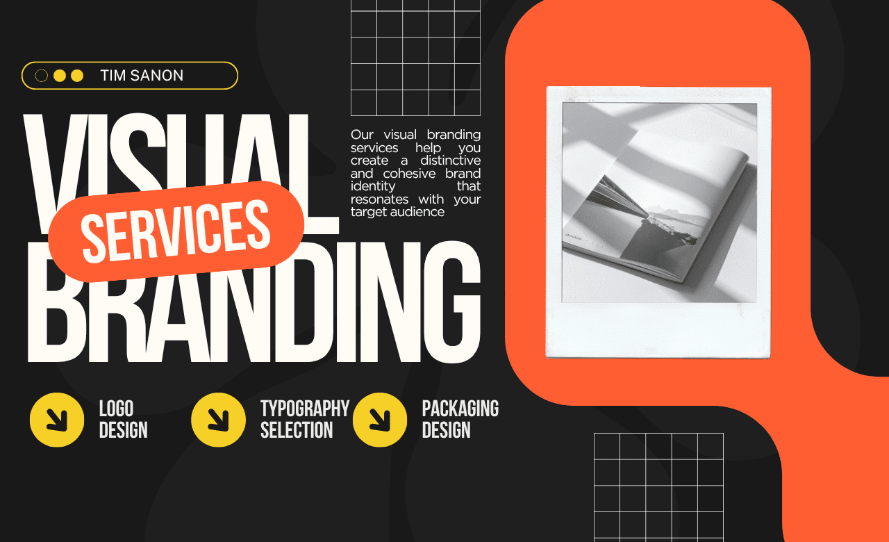 Orange White and Black Dynamic Visual Branding Facebook Ad (1280 x 780 px)