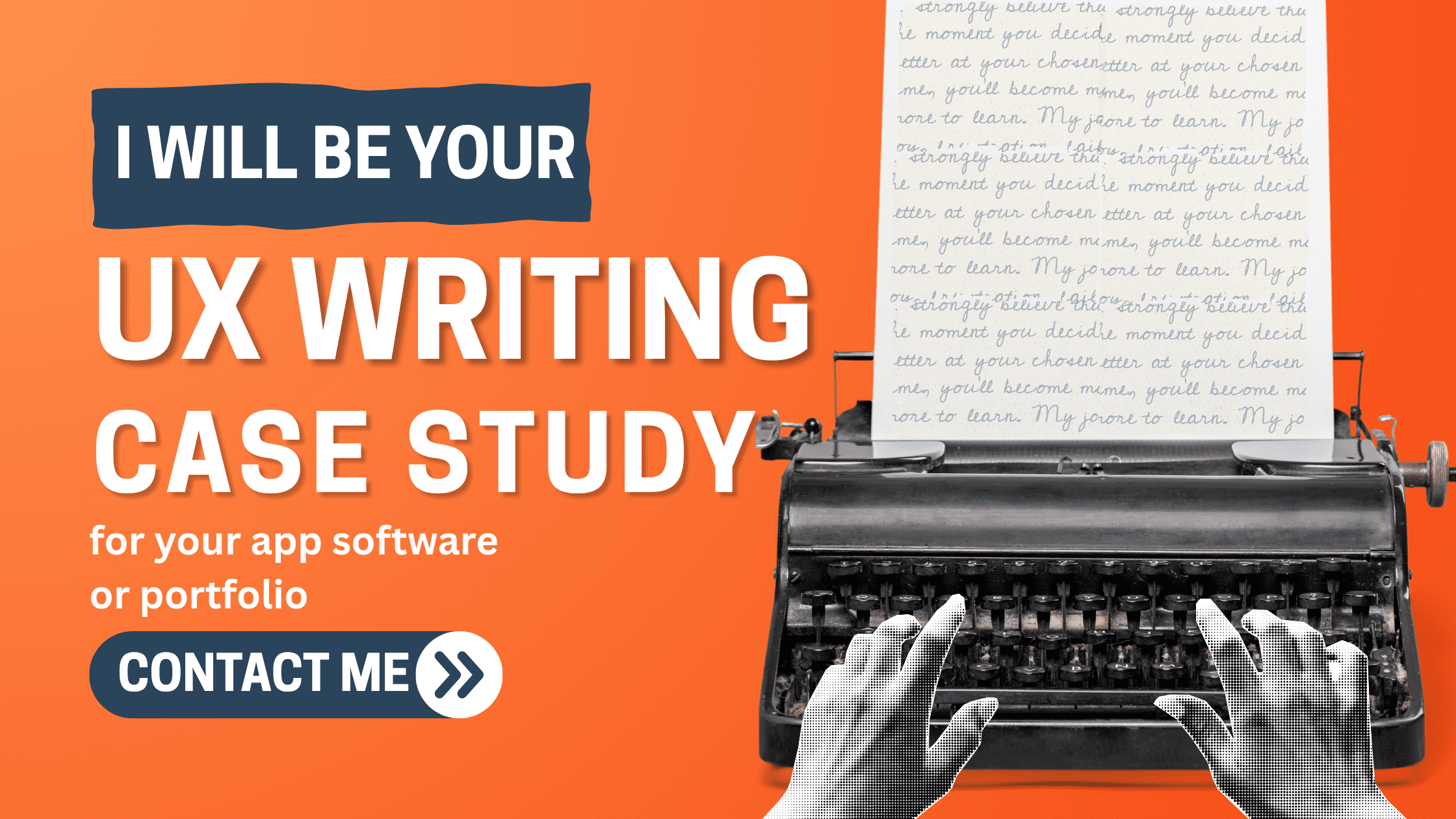 Orange and Black Retro Writing Blog Banner