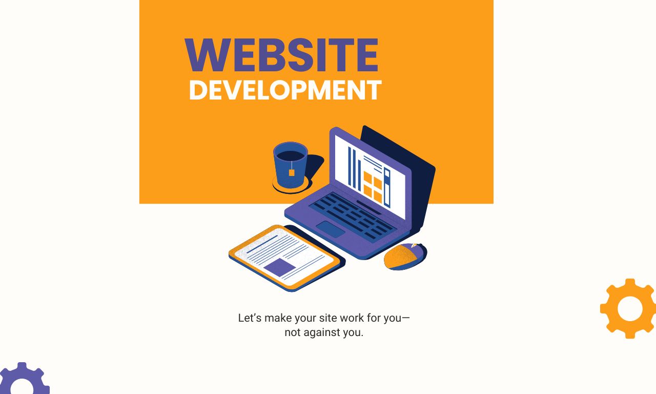 Orange and Purple Modern Illustration Web Development Instagram Post
