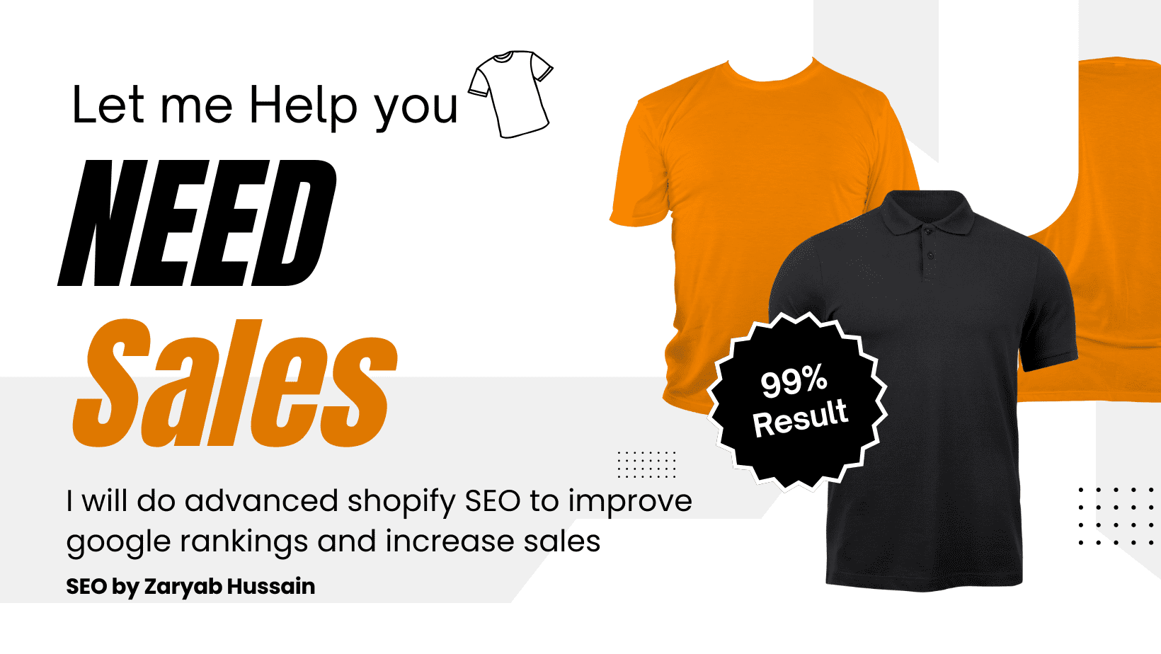 Orange and White Modern Custom T-Shirt Printing Facebook Cover