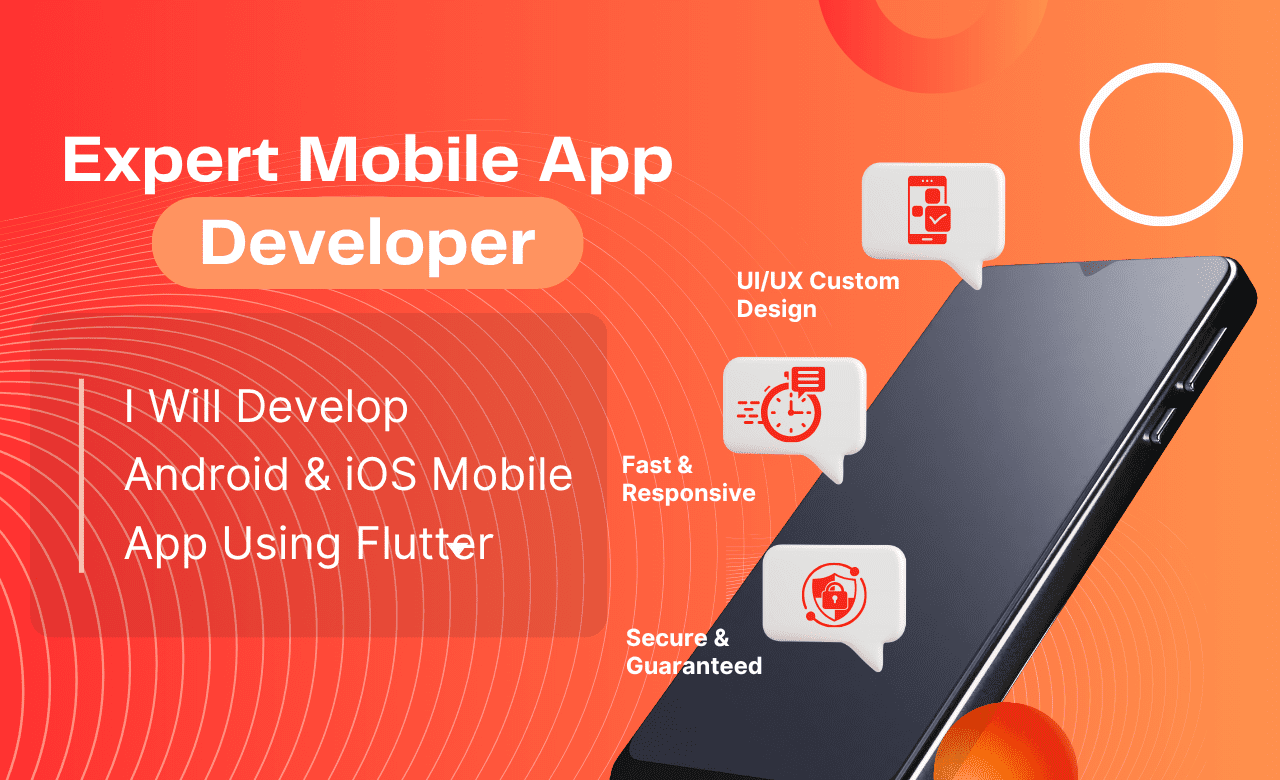 Orange and White Modern Mobile App Development Service Instagram Post (1280 x 780 px)