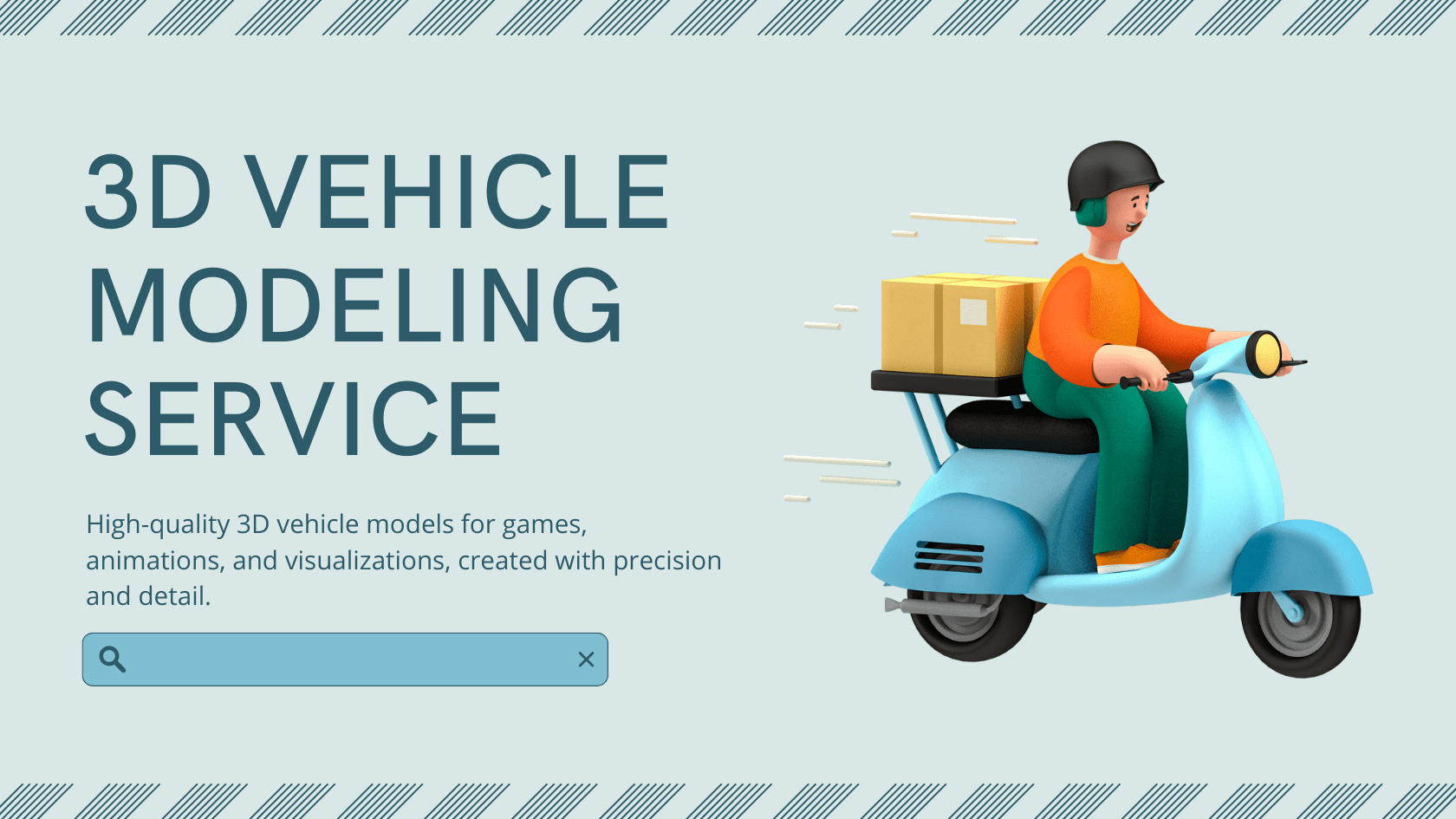 Pastel Blue Modern Illustrated 3d Freight Forwarding Service Blog Banner