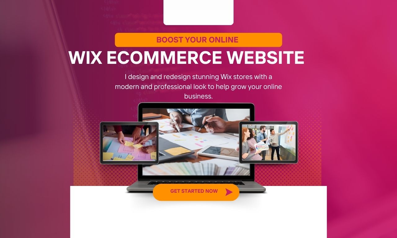 Pink And Orange Modern Web Development Service Instagram Post (1280 x 768 px)