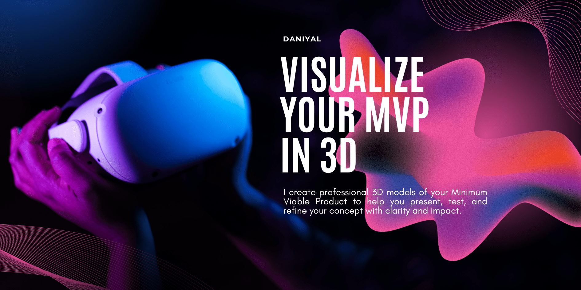 Pink and Black Futuristic Artificial Intelligence Technology Banner