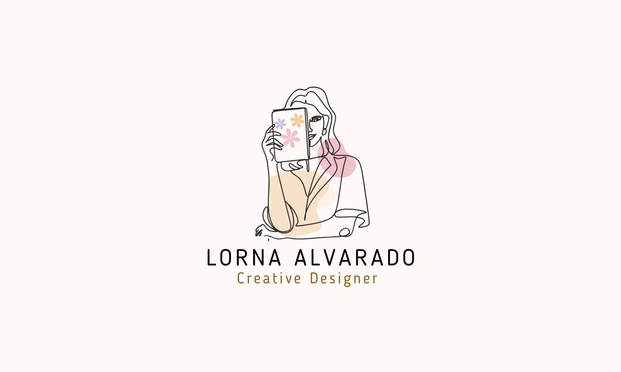 Pink and Cream Minimal Feminine Woman With Book Logo (1280 x 768 px)