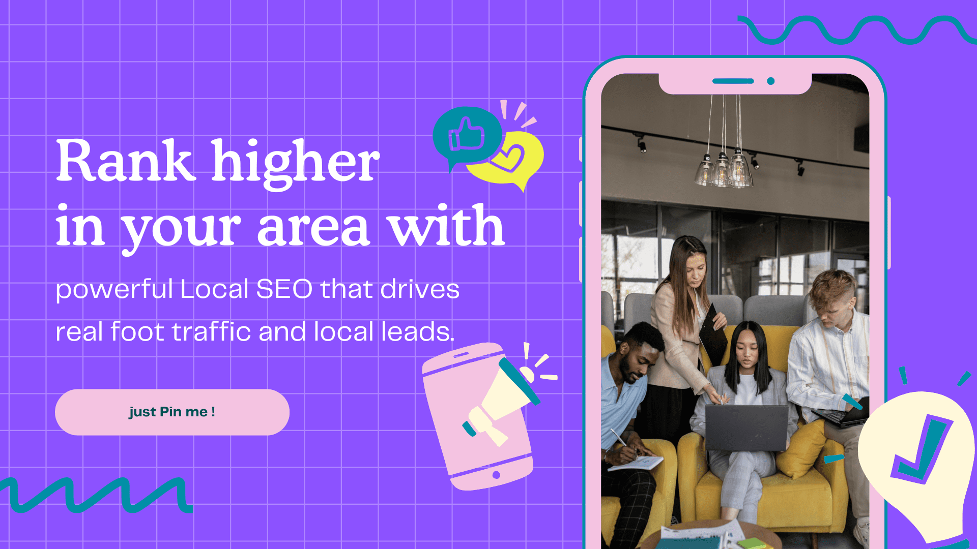 Pink and Green Creative Social Media Marketing Service Presentation