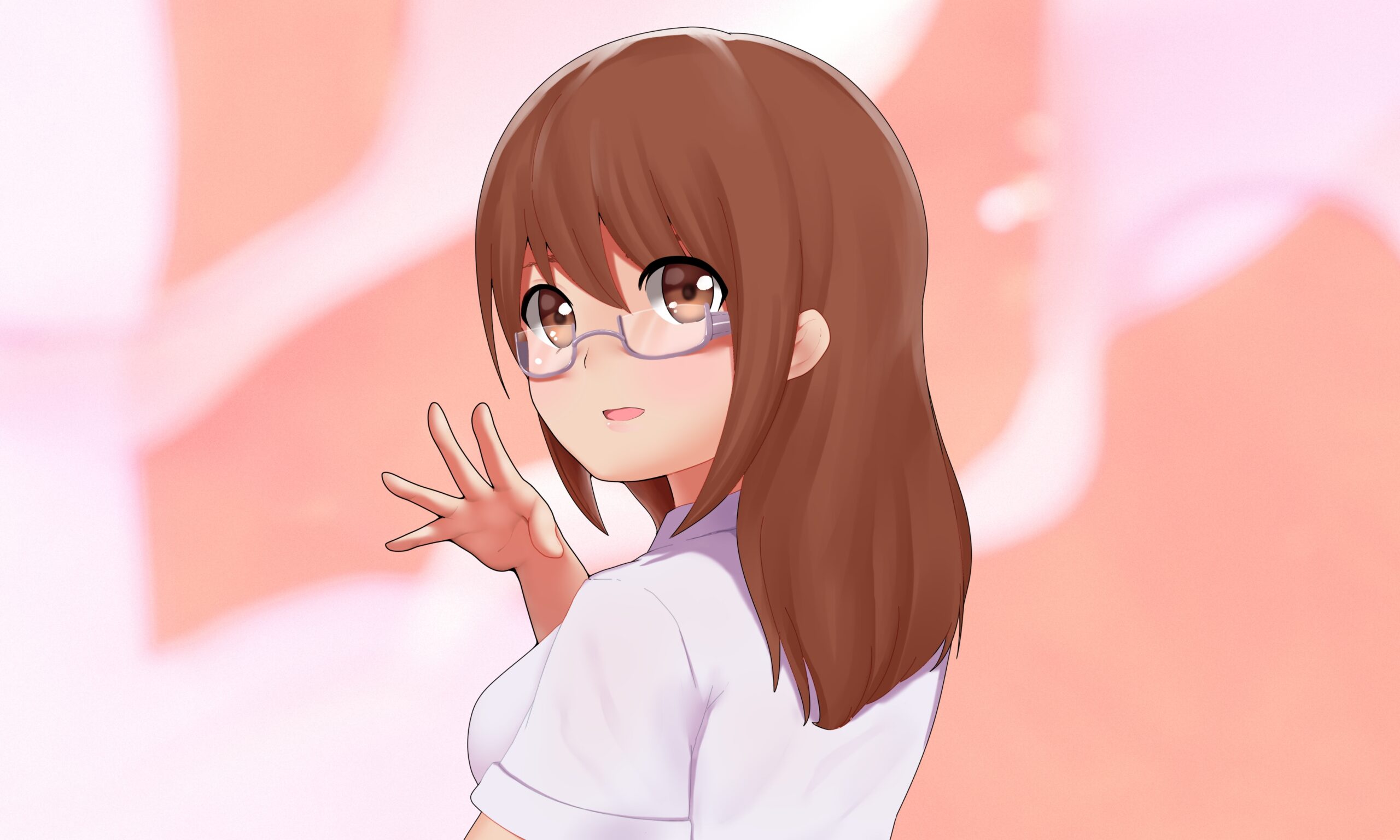 Pink and Orange Playful Anime Girl Avatar (1280 x 768 px)