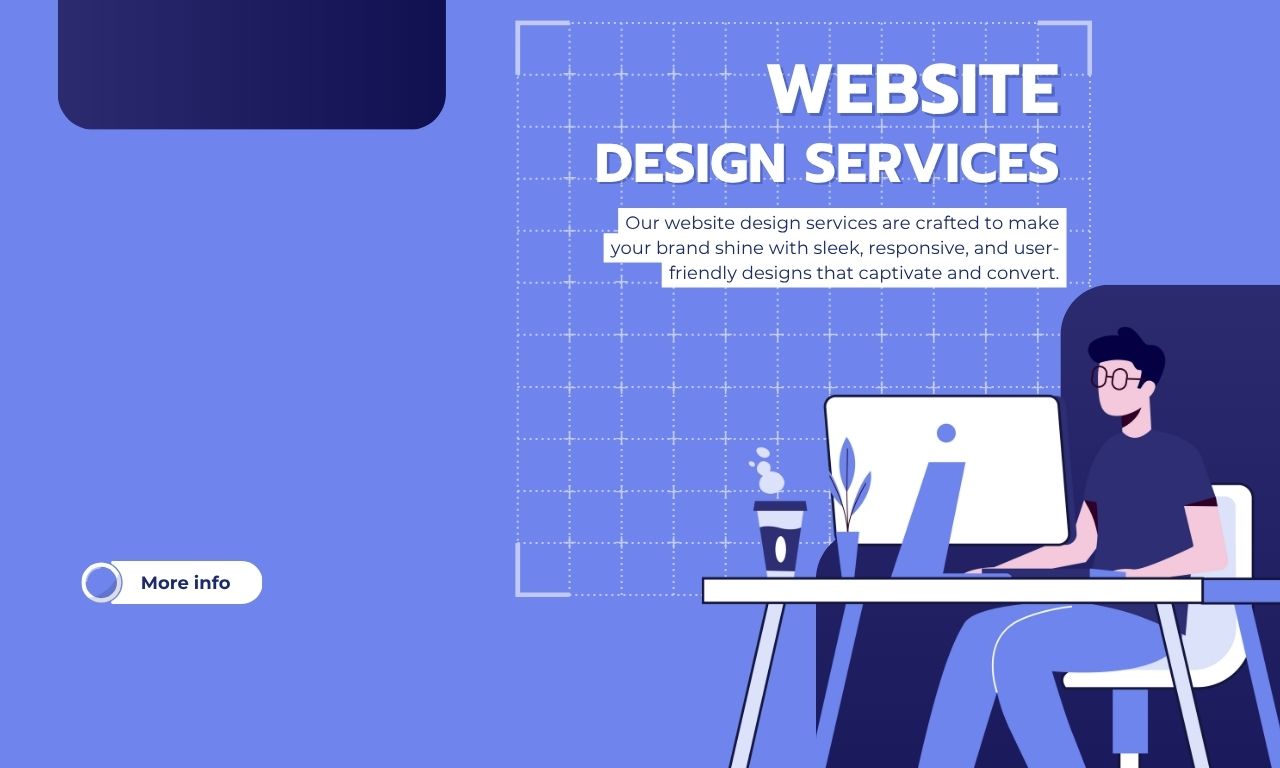 Purple And White Illustrative Website Design Services Instagram Post (1280 x 768 px)