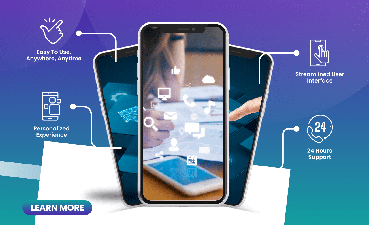 Purple And White Modern Mobile App Promotion Instagram Post (1280 x 780 px)