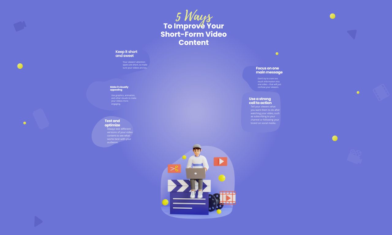 Purple Simple Illustration 5 Ways To Improve Your Short-Form Video Content Infographic (1280 x 768 px)