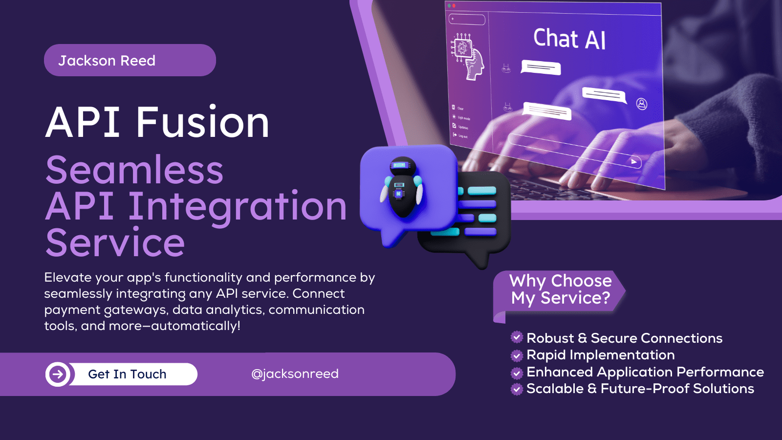 Purple White Modern Smart Chatbot For Business Twitter Post