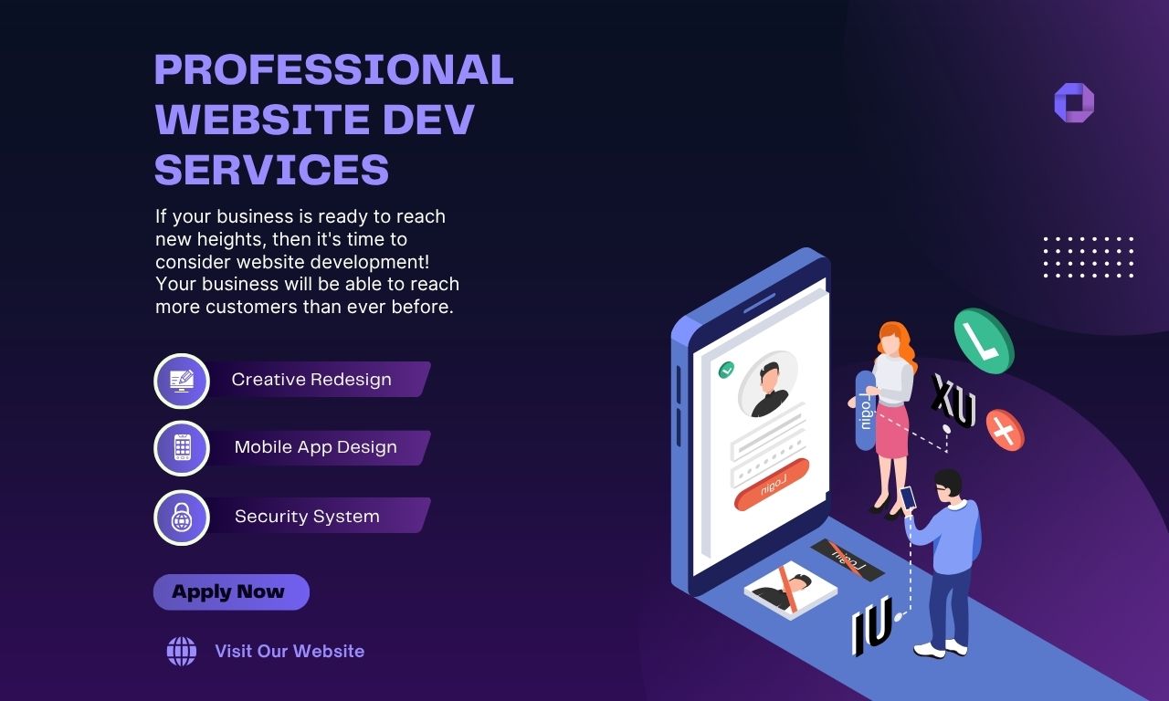 Purple and Blue Illustrative Gradient Website Development Service Instagram Post (1280 x 768 px)