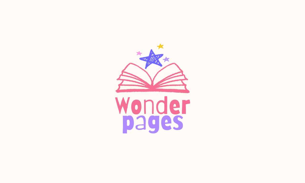 Purple and Pink Illustrative Children's Book Store Logo (1280 x 768 px)