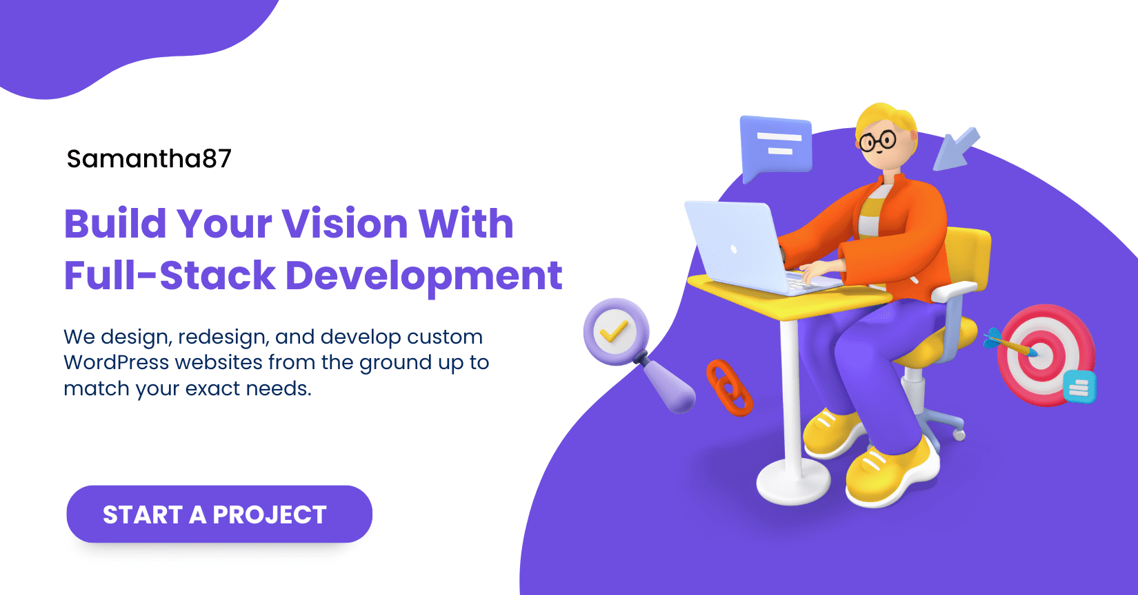 Purple and White Modern SEO Development Facebook Ad