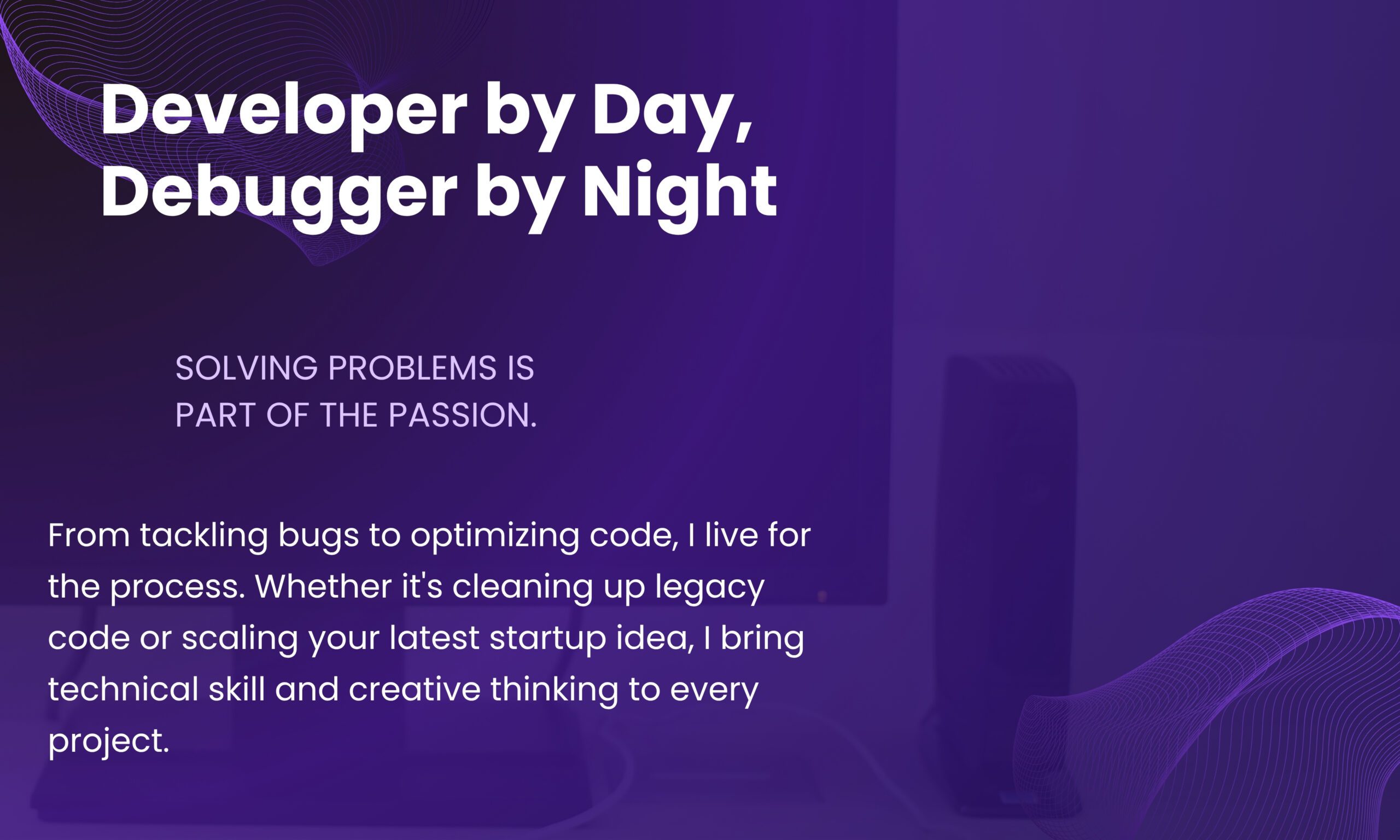 Purple and White Modern Web Developer Instagram Post