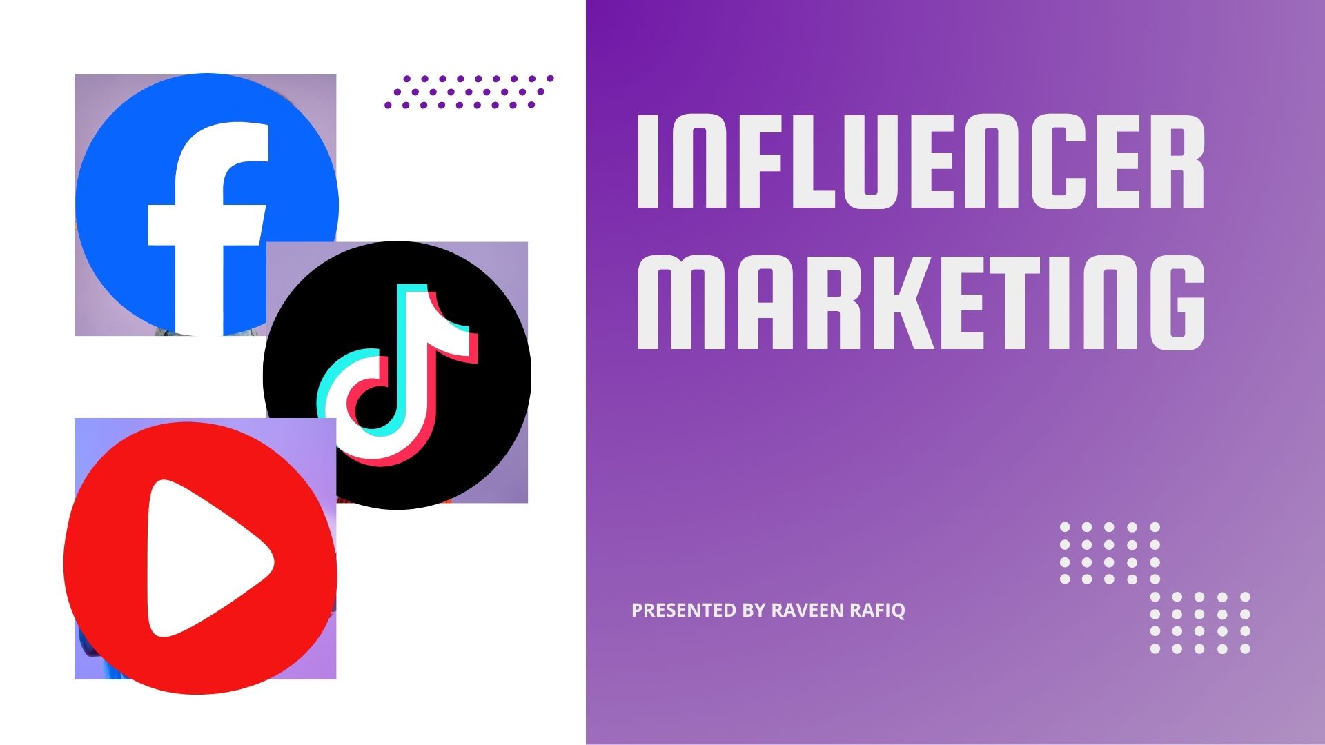 Purple and White Professional Modern Influencer Marketing Presentation