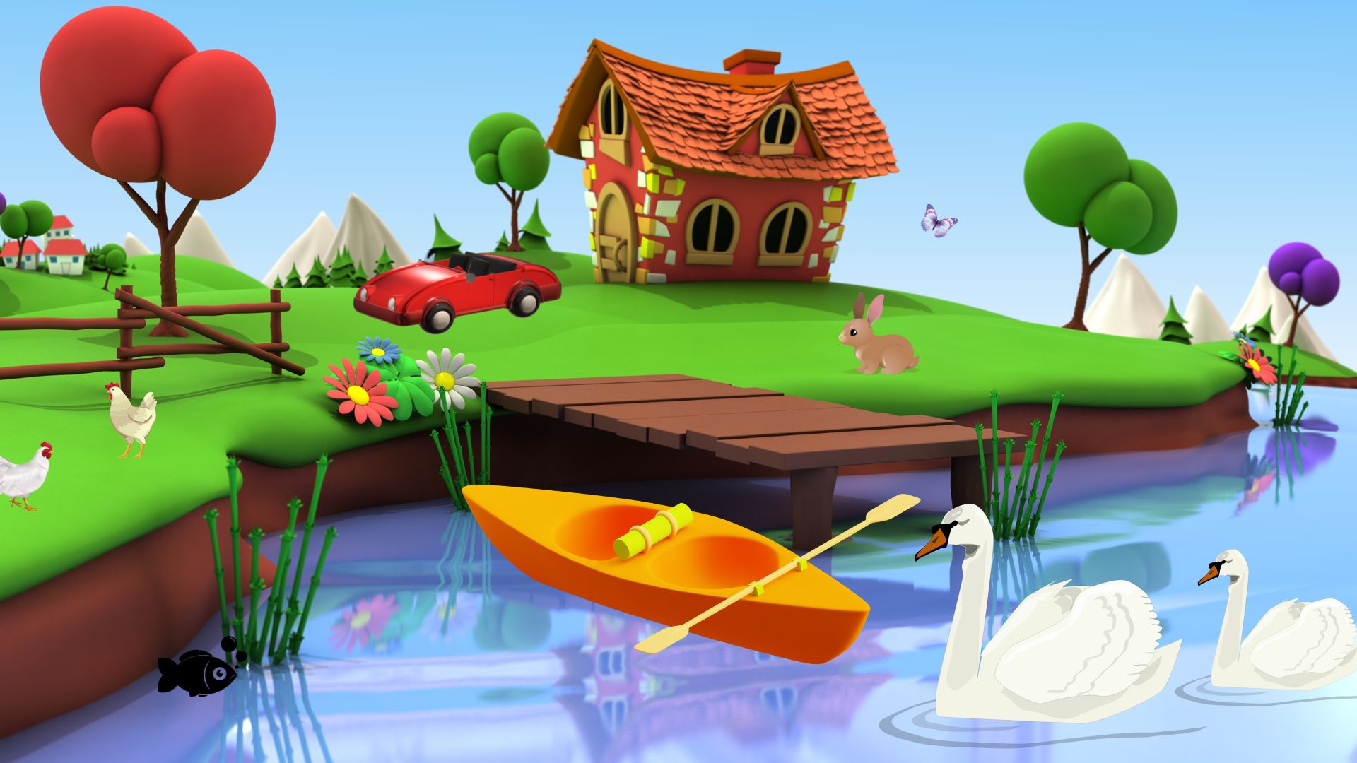 Rainbow Modern Cartoon Dekstop Wallpaper