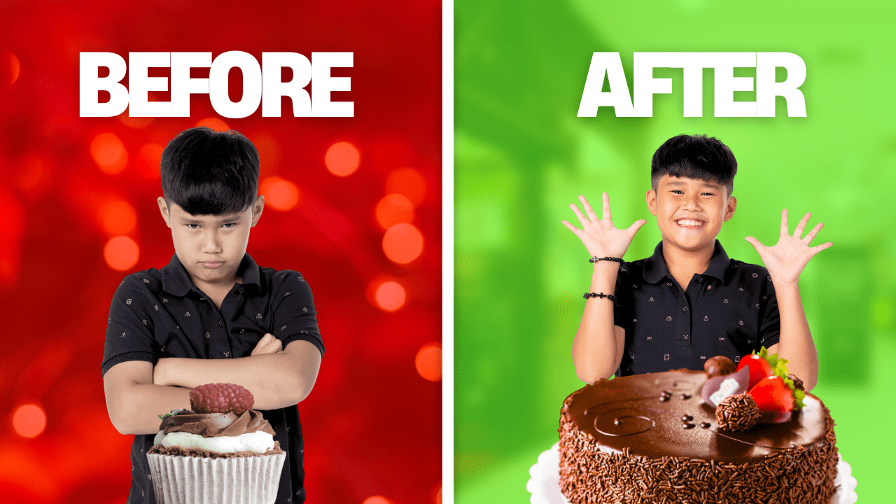 Red & Green Vibrant Before & After Youtube Thumbnail