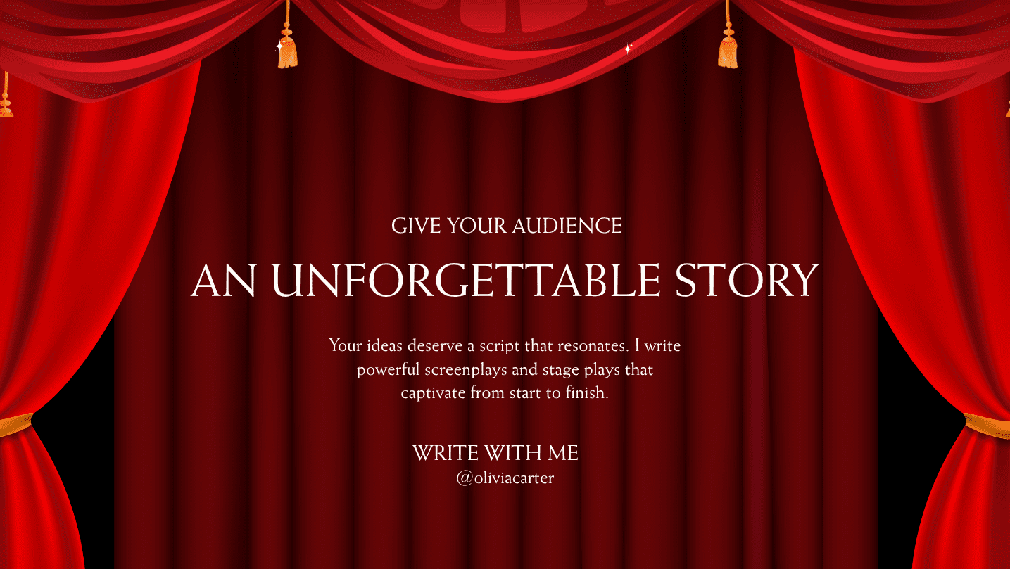 Red White Elegant Live Theater Poster