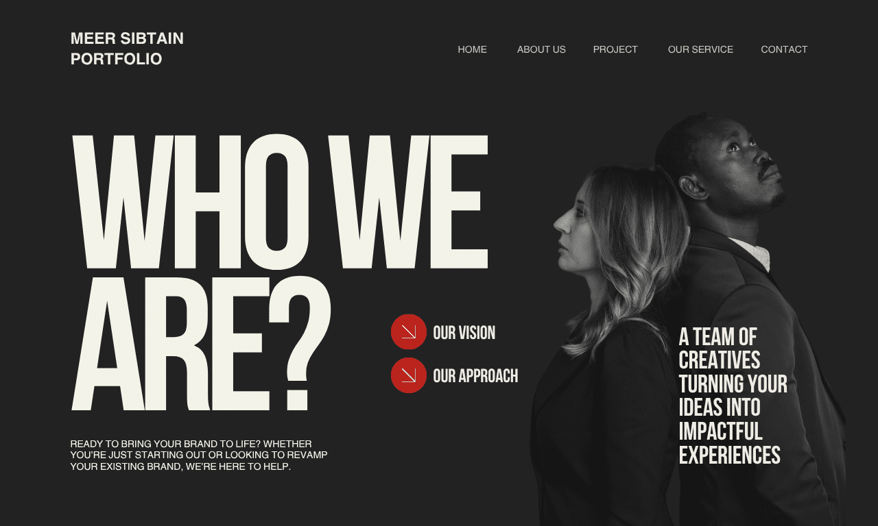 Red and Black Modern About Us Website Desktop Prototype