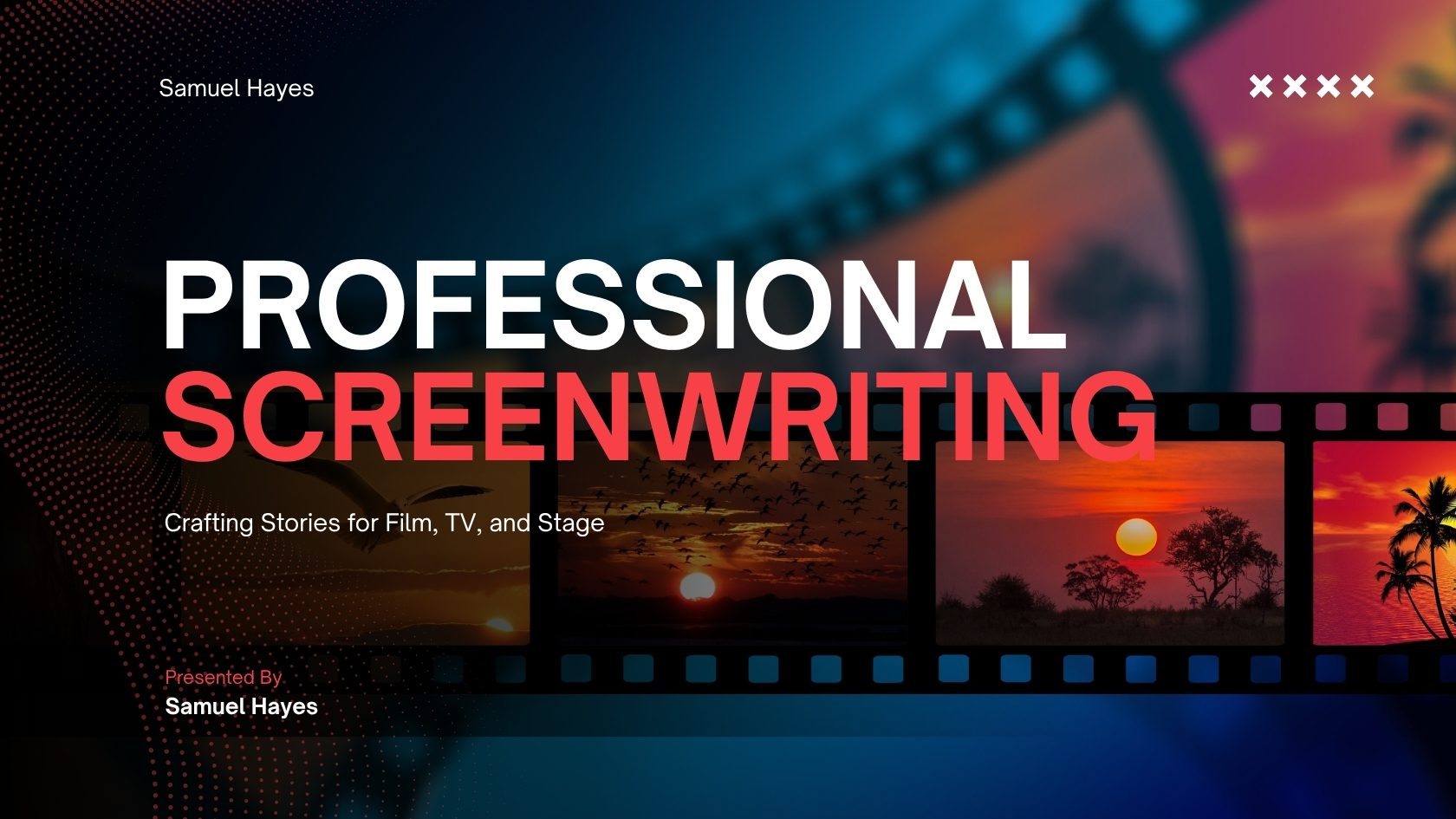 Red and Blue Modern Film Production Presentation