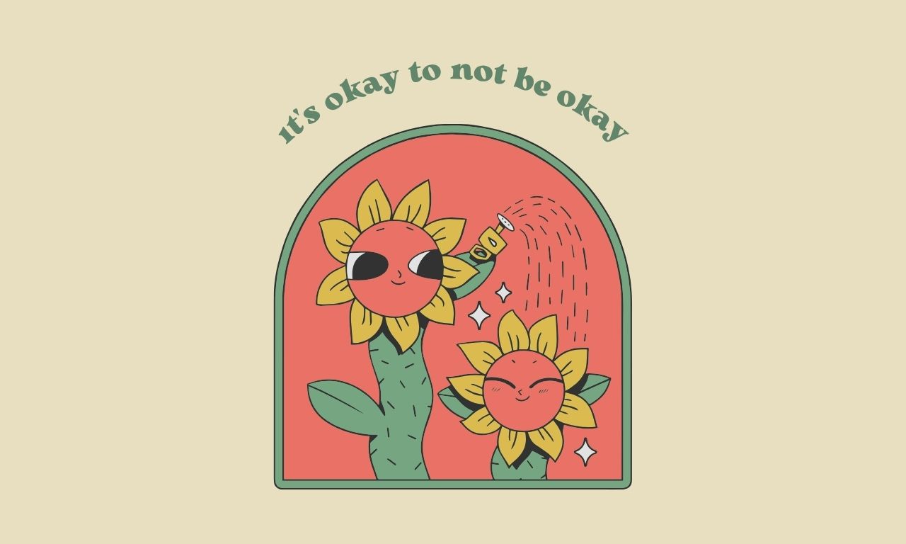 Retro Sunflower Motivating (BA) Square Sticker (1280 x 768 px)