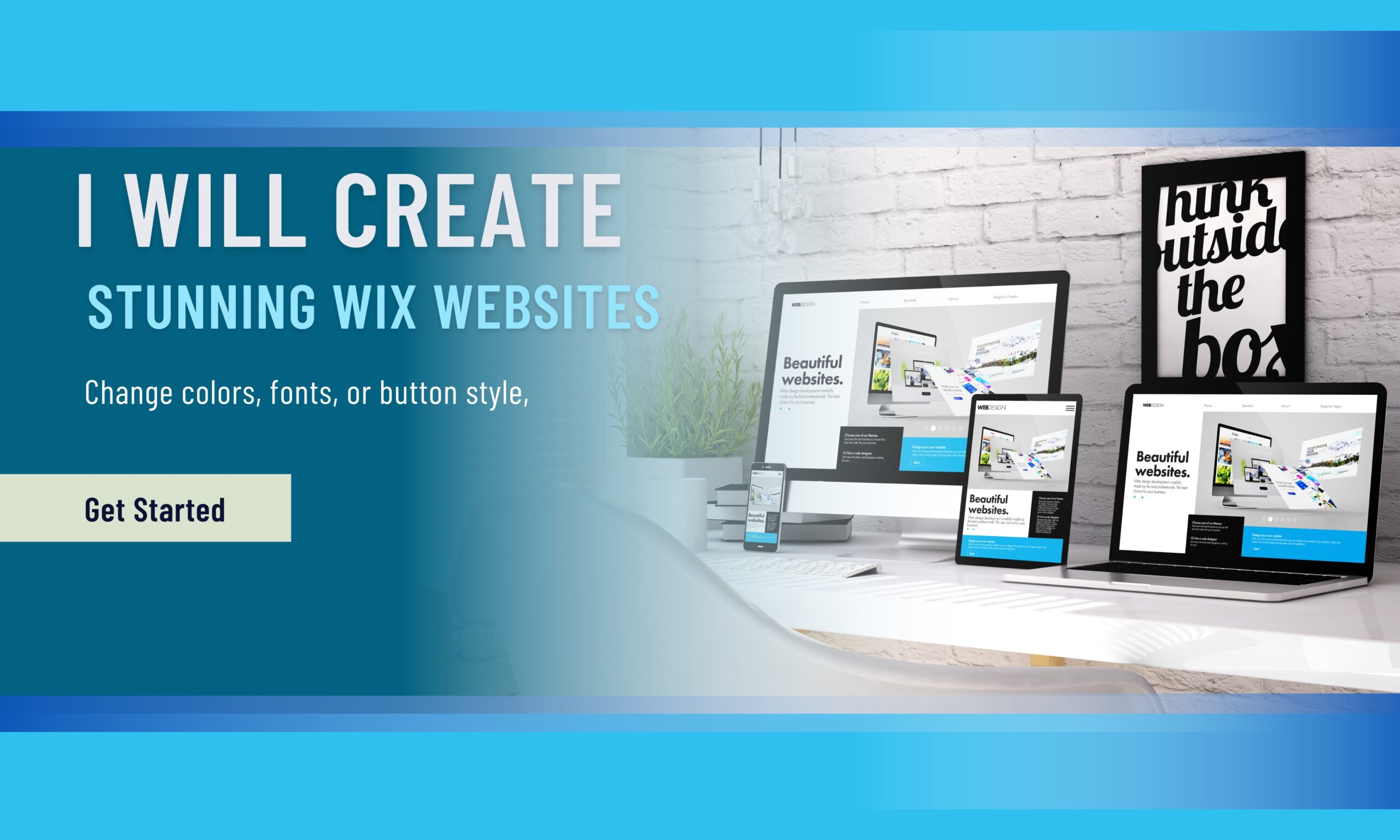 Sky Blue Purple Minimalist Build Your Website Promotion Facebook Ad (1280 x 768 px)