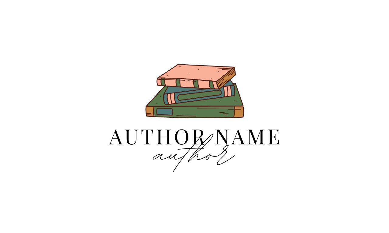 Stack of Books Author Writer Logo (1280 x 768 px)