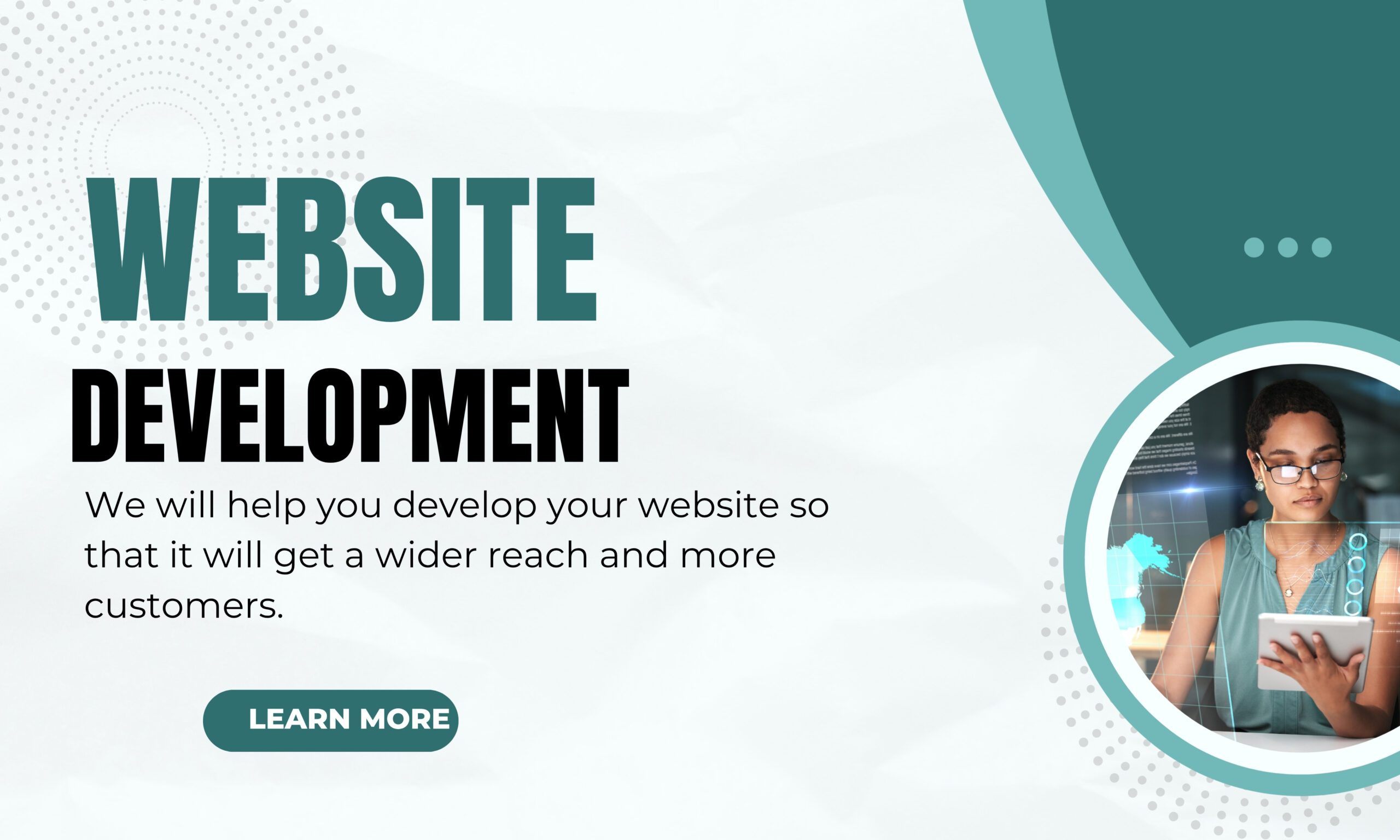 Teal Minimalist Website Development Instagram Post (1280 x 768 px)