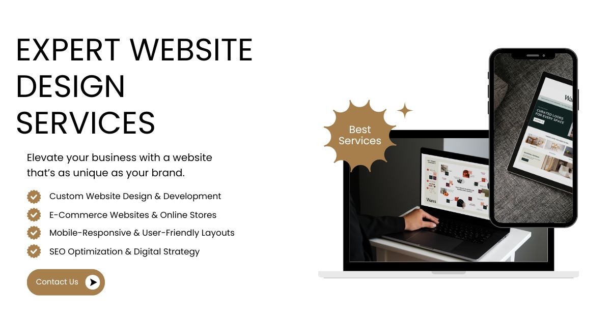 White Gold Modern Expert Website Design Service Facebook Ad