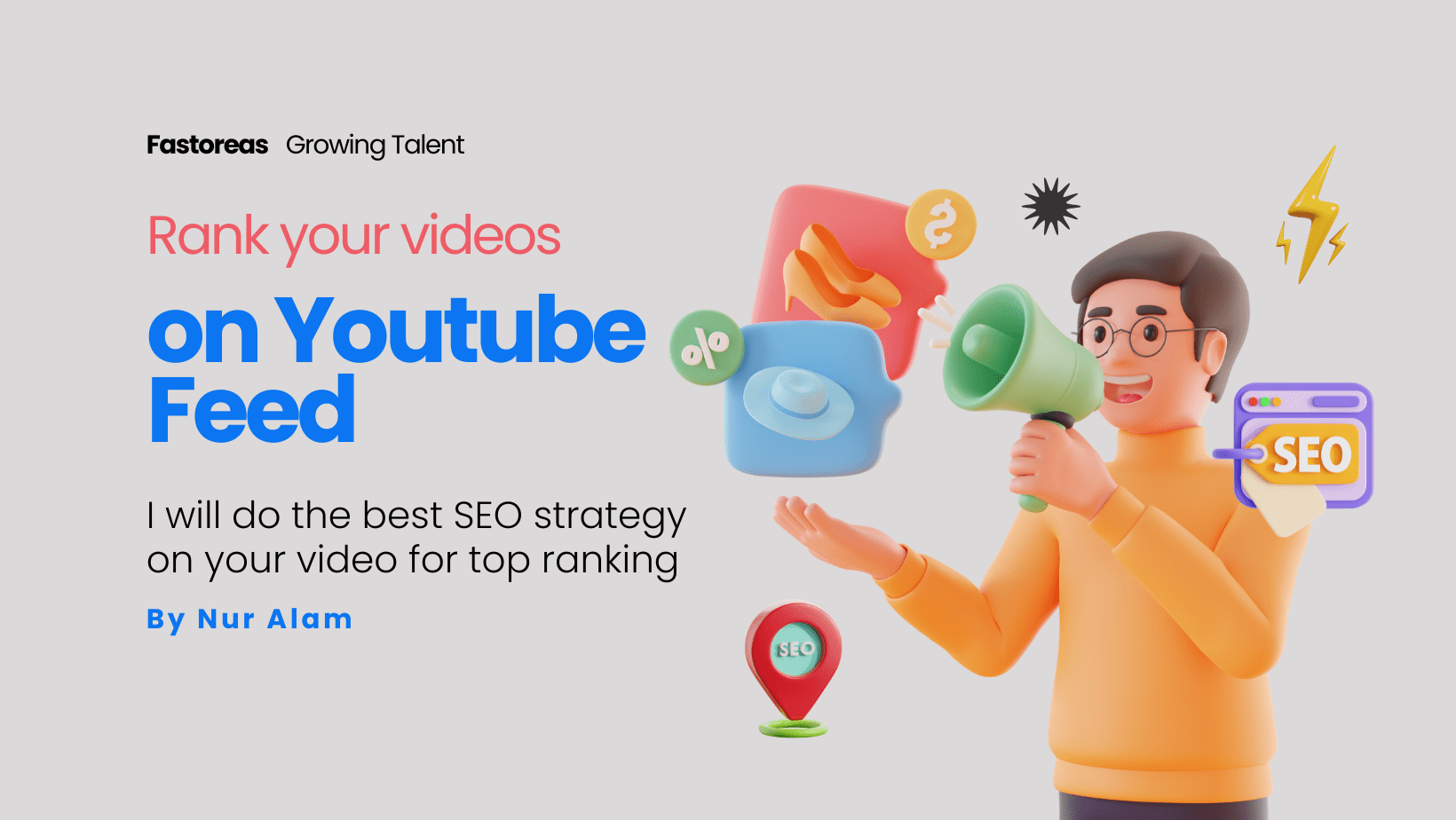 White Illustration Seo Strategies Facebook Cover