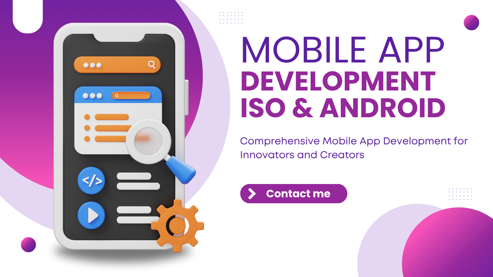 White Purple Modern Gradient Mobile App Development Couse Twitter Ad