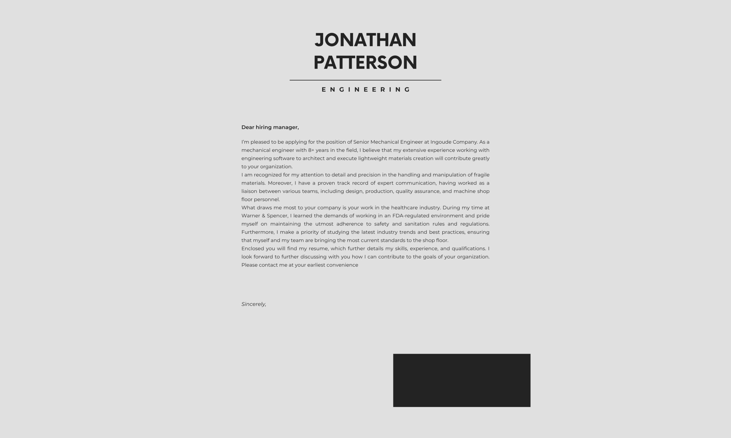 White Simple Minimalist Formal Engineer Resume & Cover Letter (1280 x 768 px)