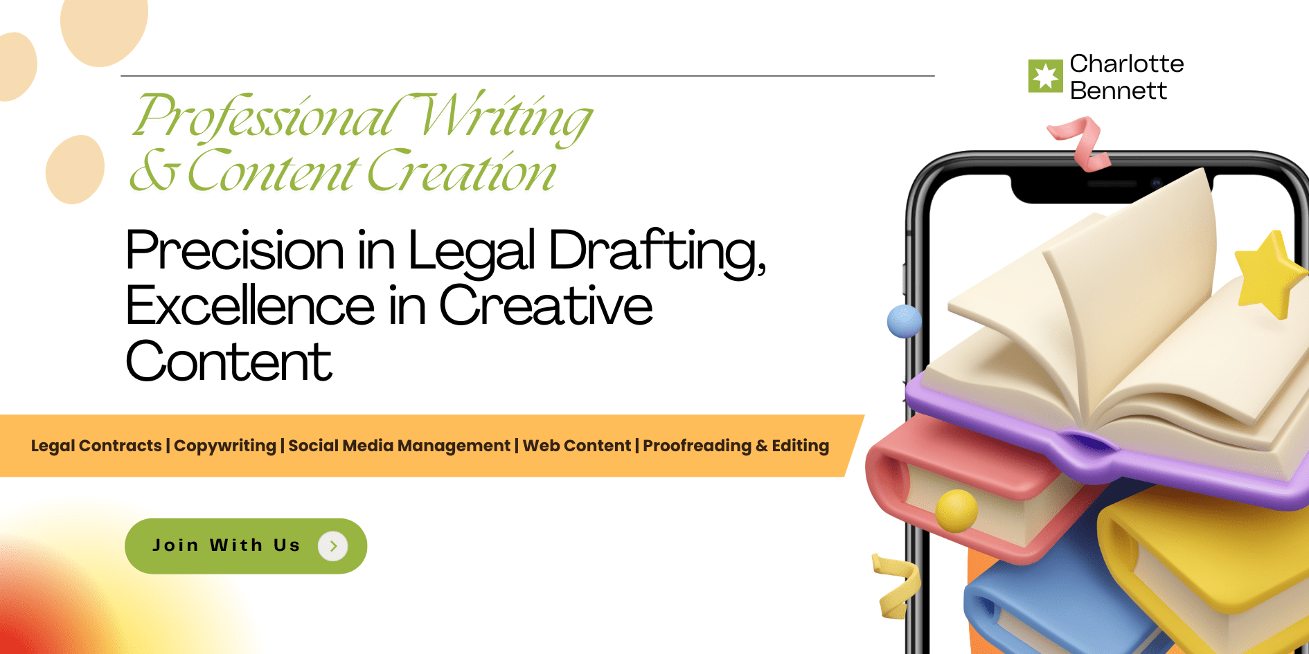 White Yellow Green 3D Illustration Writing Workshops Banner