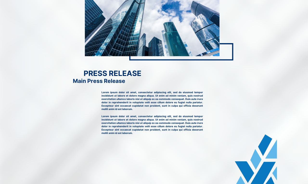 White and Navy Modern Press Release Document A4 (1280 x 768 px)