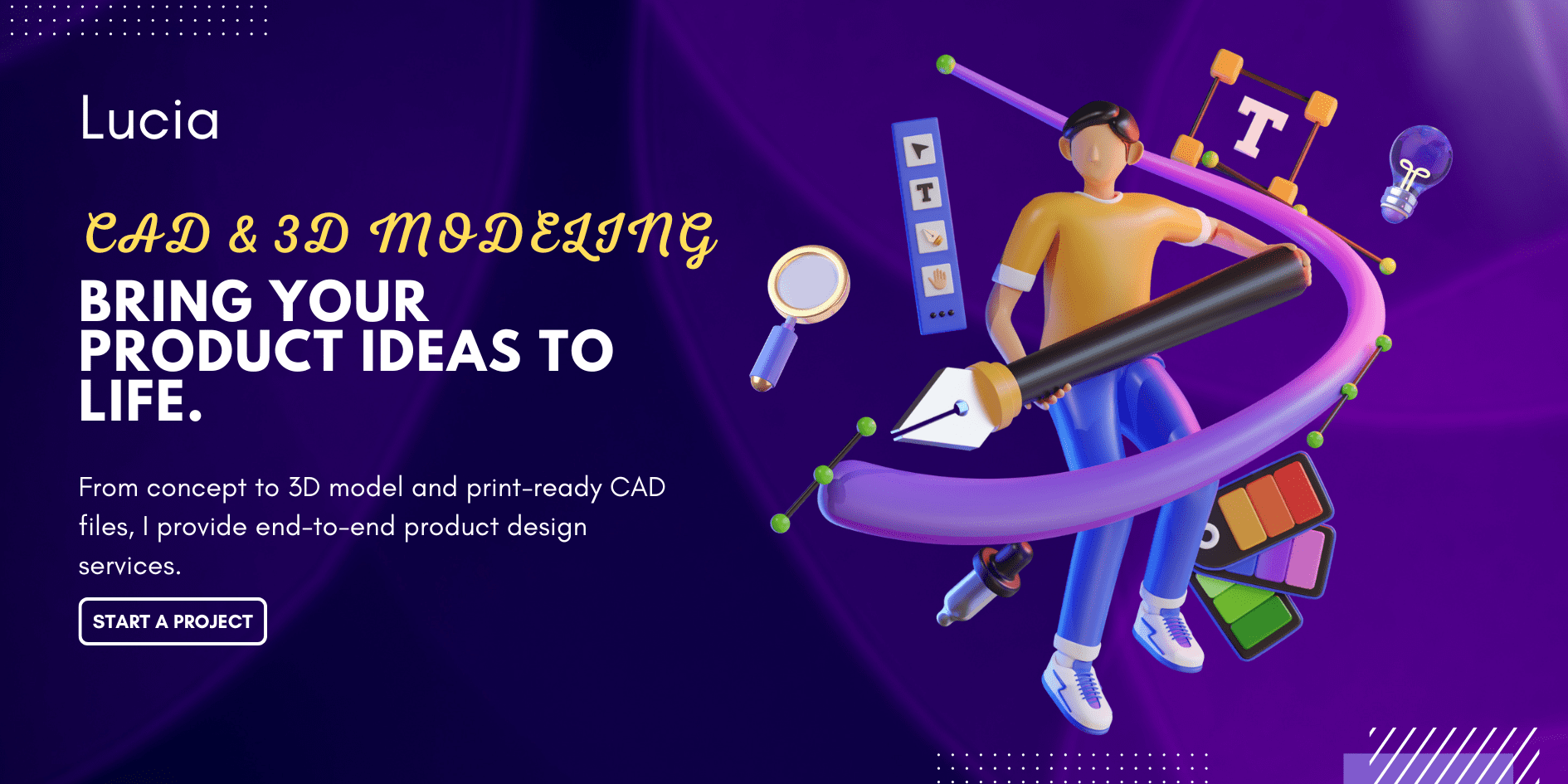 White and Purple Modern 3D Business Banner